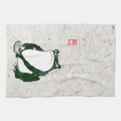 Grumpy Japanese Frog Toad 19. Jahrhundert Geschirrtuch (Horizontal)