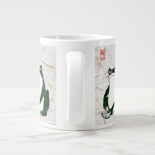 Grumpy Japanese Frog Toad 19. Jahrhundert Jumbo-Tasse (Rückseite)