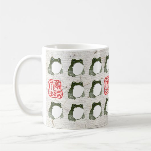 Grumpy Japanese Frog Toad 19. Jahrhundert Kaffeetasse (Links)