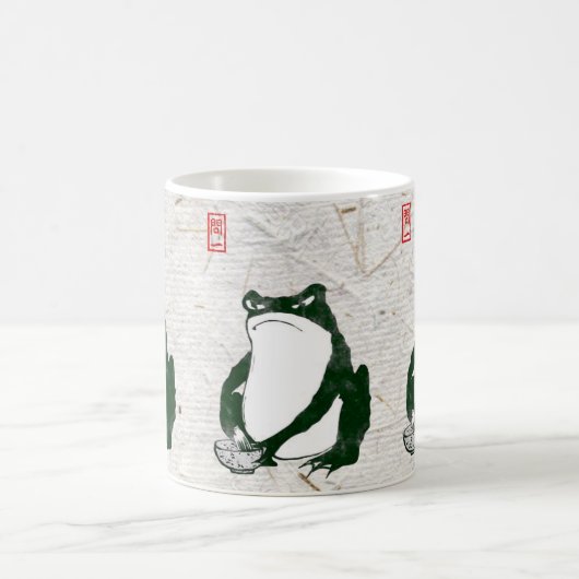 Grumpy Japanese Frog Toad 19. Jahrhundert Kaffeetasse (Mittel)