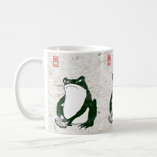 Grumpy Japanese Frog Toad 19. Jahrhundert Kaffeetasse (Links)