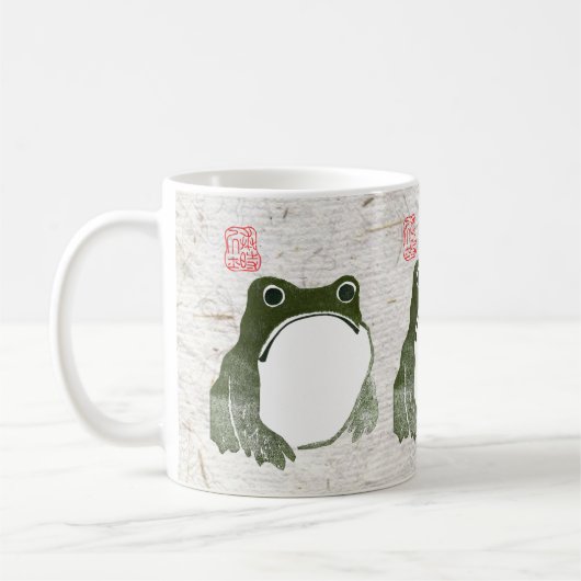 Grumpy Japanese Frog Toad 19. Jahrhundert Kaffeetasse (Links)