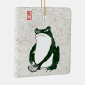 Grumpy Japanese Frog Toad 19. Jahrhundert Keramikornament (Rechts)