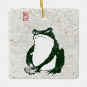 Grumpy Japanese Frog Toad 19. Jahrhundert Keramikornament (Vorderseite)