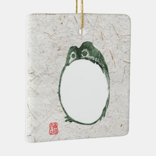 Grumpy Japanese Frog Toad 19. Jahrhundert Keramikornament (Rechts)