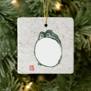 Grumpy Japanese Frog Toad 19. Jahrhundert Keramikornament