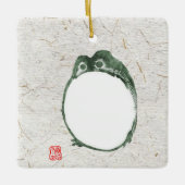 Grumpy Japanese Frog Toad 19. Jahrhundert Keramikornament (Vorderseite)