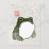 Grumpy Japanese Frog Toad 19. Jahrhundert Postkarte (Vorderseite)