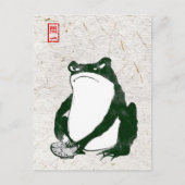 Grumpy Japanese Frog Toad 19. Jahrhundert Postkarte (Vorderseite)