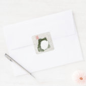 Grumpy Japanese Frog Toad 19. Jahrhundert Quadratischer Aufkleber (Umschlag)