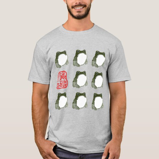 Grumpy Japanese Frog Toad 19. Jahrhundert T-Shirt (Vorderseite)