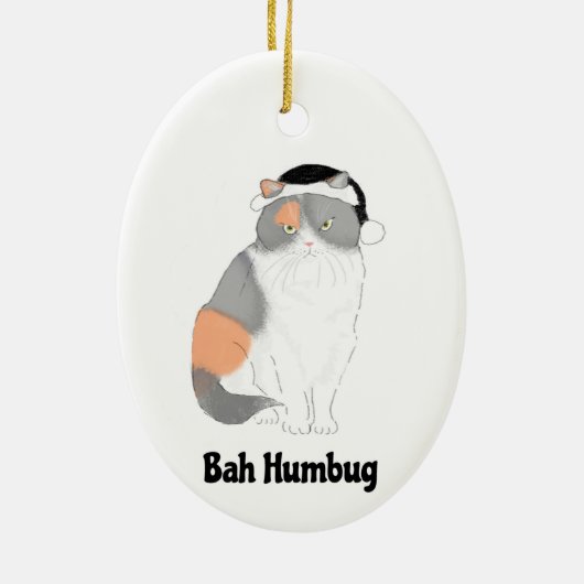 Grumpy Katie bah humbug Weihnachtsbaumdekoration Keramik Ornament (Hinten)