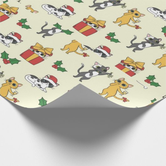Grumpy Kitty and Friends Weihnachtsmuster Geschenkpapier (Ecke)