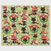 Grumpy Kitty Cat Bah Humbug Tragen Bows Geschenkpapier (Flach)