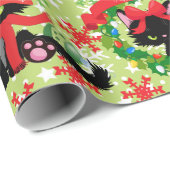 Grumpy Kitty Cat Bah Humbug Tragen Bows Geschenkpapier (Rolleneckpunkt)