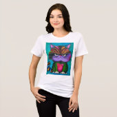 Grumpy Kitty Damen T-Shirt Tri-Blend Shirt (Vorderseite voll)