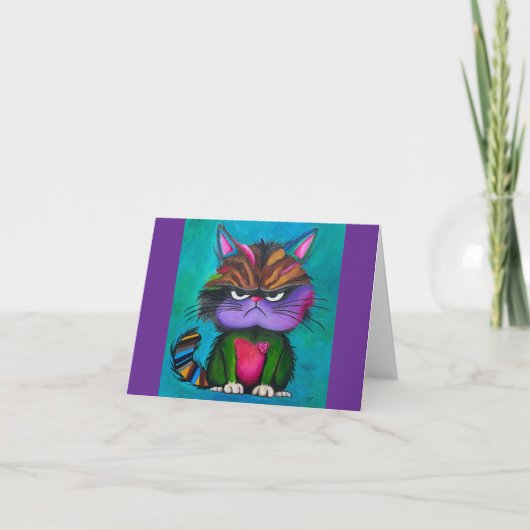 GRUMPY KITTY GRUßKARTE DANKESKARTE (Vorderseite)