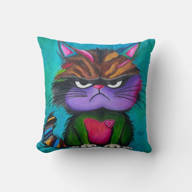 Grumpy Kitty Kissen, 16 x 16 Kissen (Vorderseite)