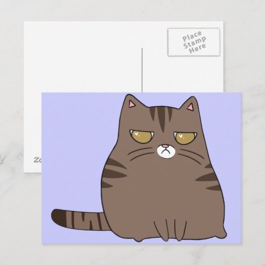 Grumpy Kitty Postkarte (Vorne/Hinten)