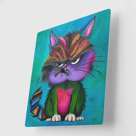 Grumpy Kitty Uhr (Winkel)