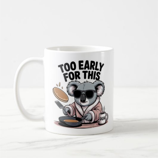 Grumpy Koala in Sonnenbrille Pancakes Funny Kaffeetasse (Links)
