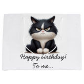 Grumpy-komische Katze Große Geschenktüte (Vorderseite)
