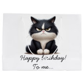 Grumpy-komische Katze Große Geschenktüte (Rückseite)