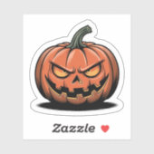 Grumpy Kürbis Aufkleber – Halloween Stimmung (Blatt)