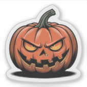 Grumpy Kürbis Aufkleber – Halloween Stimmung (Vorderseite)