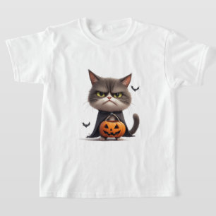 Grumpy Kürbis Hexenkatze Halloween Thema 🎃 T-Shirt