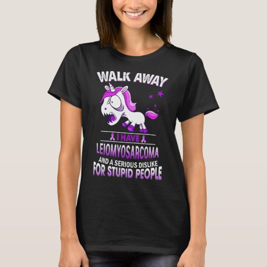 Grumpy Leiomyosarcoma Unicorn I Have Leiomyosarcom T-Shirt (Vorderseite)