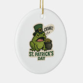 Grumpy Leprechaun Frosch St.Patrick's Day Keramik Ornament (Rechts)