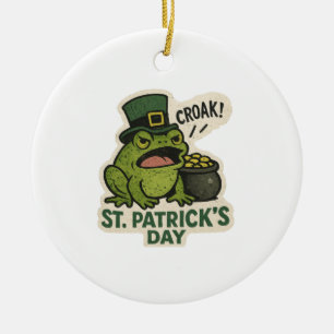 Grumpy Leprechaun Frosch St.Patrick's Day Keramik Ornament