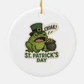 Grumpy Leprechaun Frosch St.Patrick's Day Keramik Ornament (Hinten)