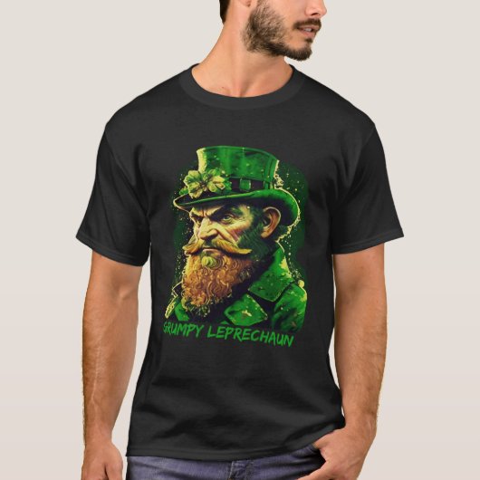 Grumpy Leprechaun Kobold St Patricks Day Irish T-Shirt (Vorderseite)