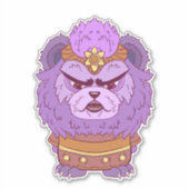 Grumpy Lila Lion Aufkleber (Vorderseite)