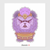 Grumpy Lila Lion Aufkleber (Blatt)
