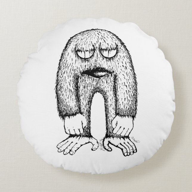Grumpy Little Monster Indie Art Kissen (Vorderseite)