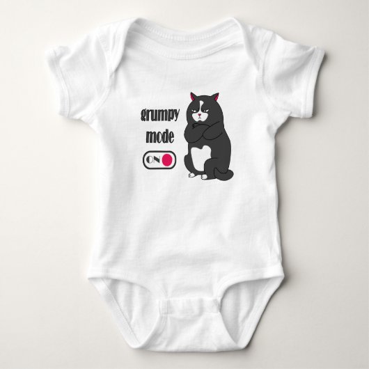 Grumpy mode on funny fat cat baby strampler (Vorderseite)