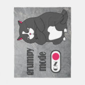 Grumpy mode on funny fat cat fleecedecke (Vorderseite)