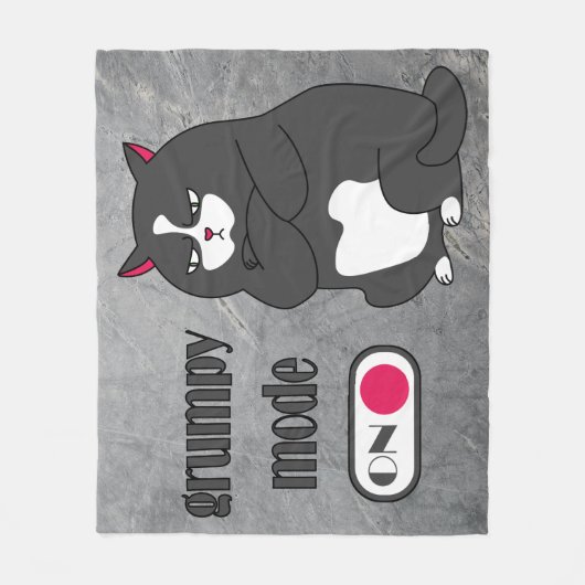Grumpy mode on funny fat cat fleecedecke (Vorderseite)