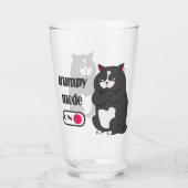 Grumpy mode on funny fat cat  glas (Rückseite)