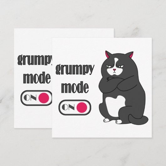 Grumpy-Modus auf lustig fetter Cat Card Save The Date (Vorne/Hinten)