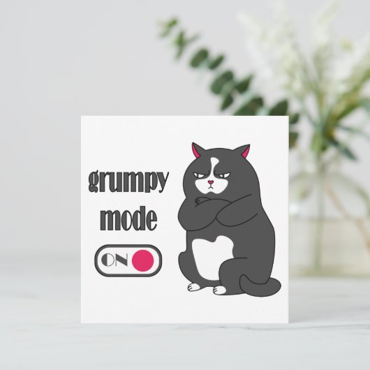 Grumpy-Modus auf lustig fetter Cat Card Save The Date (Stehend Vorderseite)