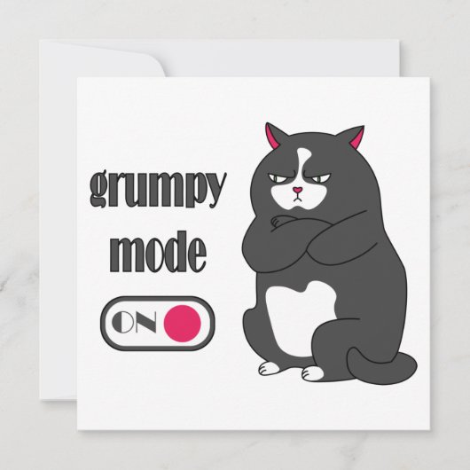 Grumpy-Modus auf lustig fetter Cat Card Save The Date (Vorderseite)