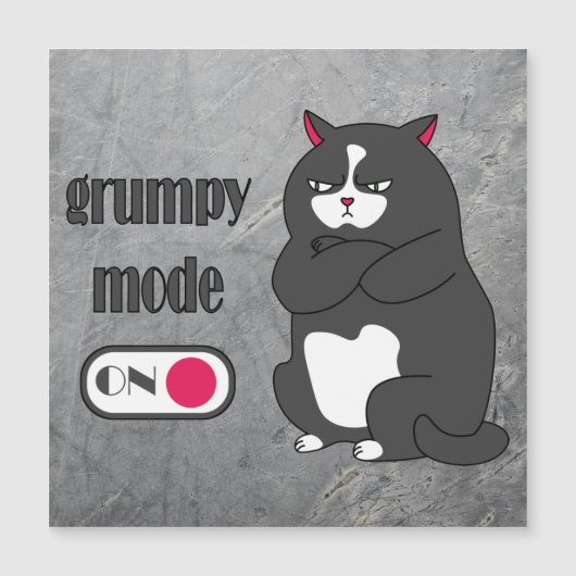 Grumpy-Modus auf lustige, fette Katze Magnetkarte (Vorderseite)
