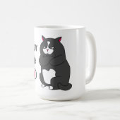 Grumpy-Modus auf lustige, fettige Katzenkaffee Tas Kaffeetasse (VorderseiteRechts)