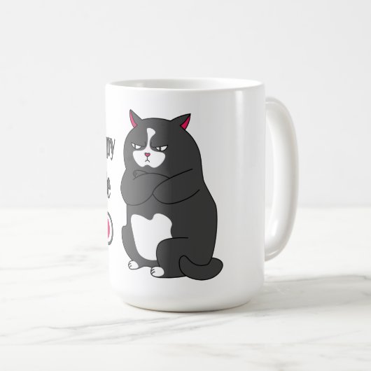 Grumpy-Modus auf lustige, fettige Katzenkaffee Tas Kaffeetasse (VorderseiteRechts)