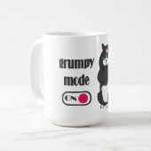 Grumpy-Modus auf lustige, fettige Katzenkaffee Tas Kaffeetasse (Vorderseite Links)