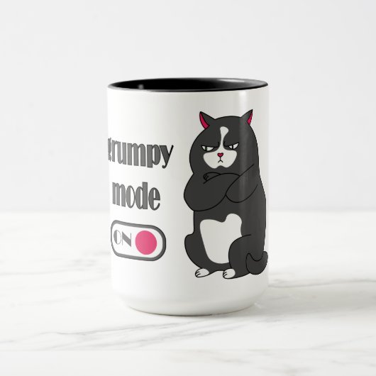 Grumpy-Modus auf lustige, fettige Katzenkaffee Tas Tasse (Zentrum)